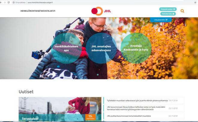 Henkilökohtaisetavustajat.fi on JHL:n tarjoama palvelu.