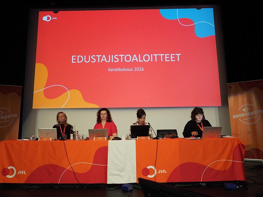 Yleiskuva ammattiliitto JHL:n edustajiston kevätkokouksesta 2026.