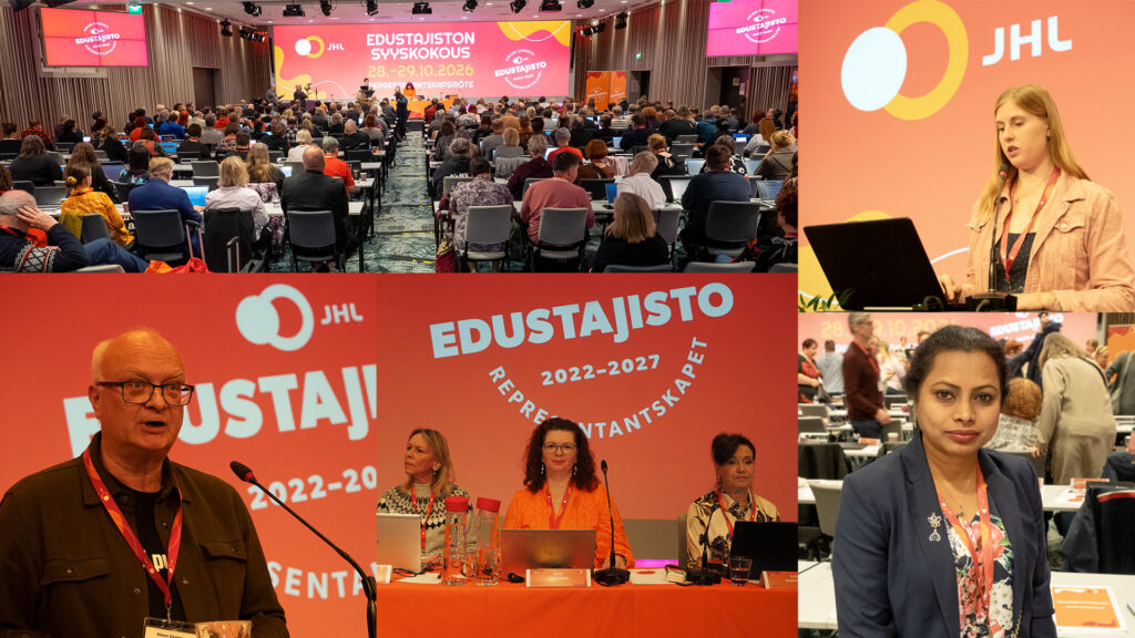Kuvakokoelma JHL:n edustajiston syyskokouksesta 2026.